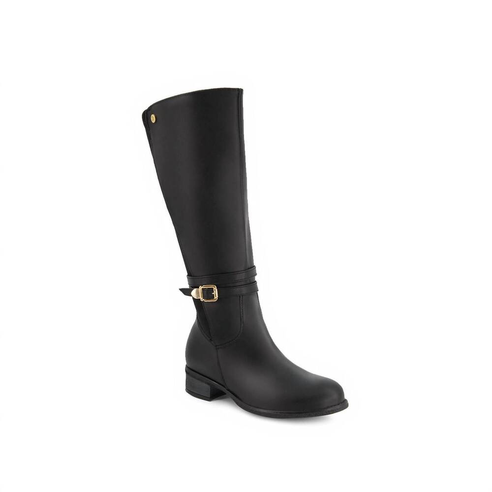 NEW ANDREA women's leather riding boots in black